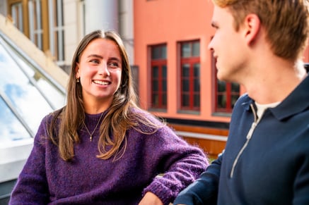 two people talking to each other