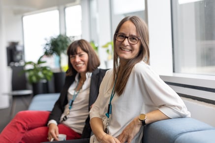 Two ladies smiling
